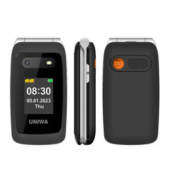 UNIWA V202T Senior 4G Flip Phone – Dual Screen & Big Buttons